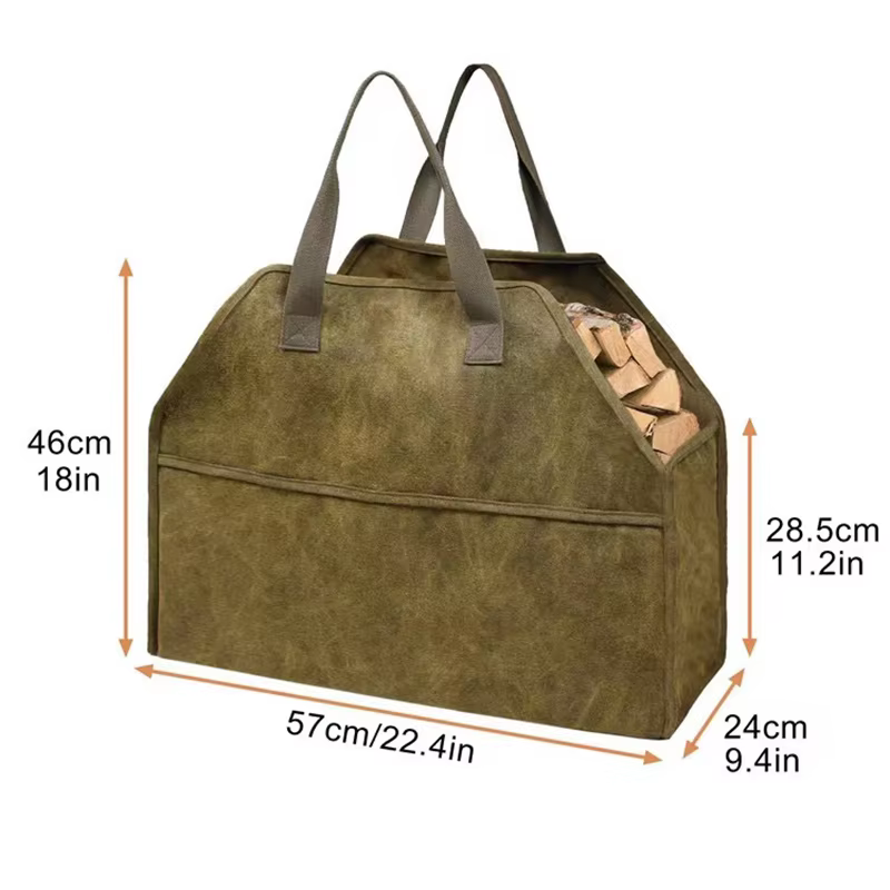 Support de stockage de bûches, sac de bois de chauffage en toile, fourre-tout Durable en bois de feu