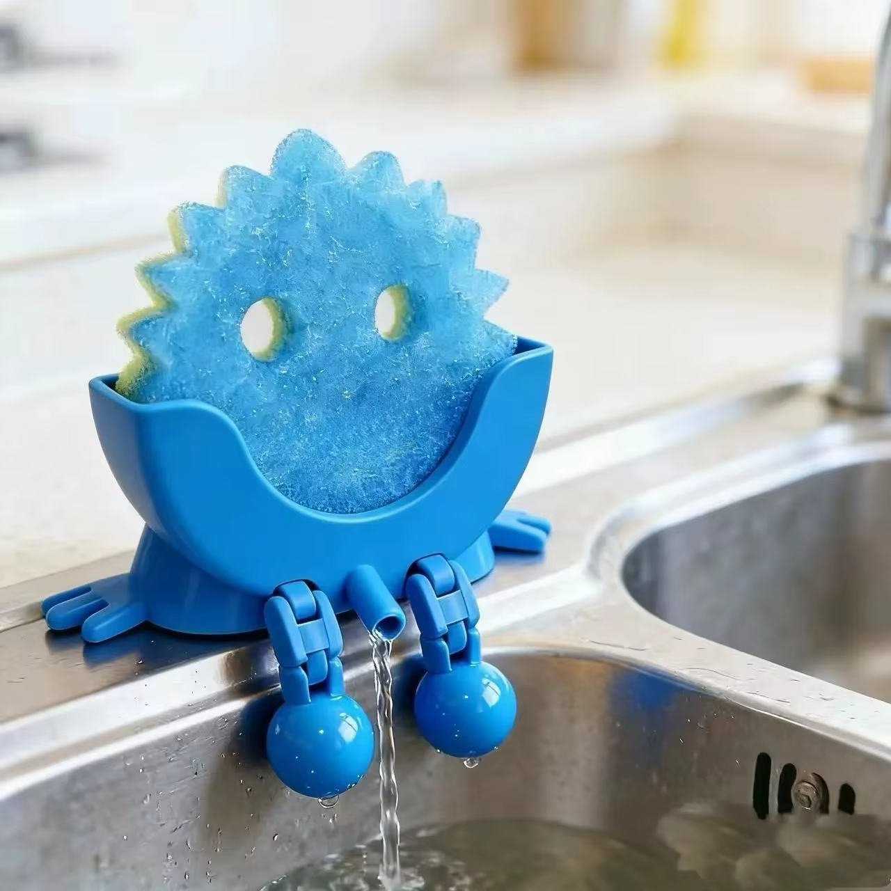 Égouttoir à vaisselle Smiley, pour la cuisine, éponge à récurer Scrub Daddy, boîte de rangement prat