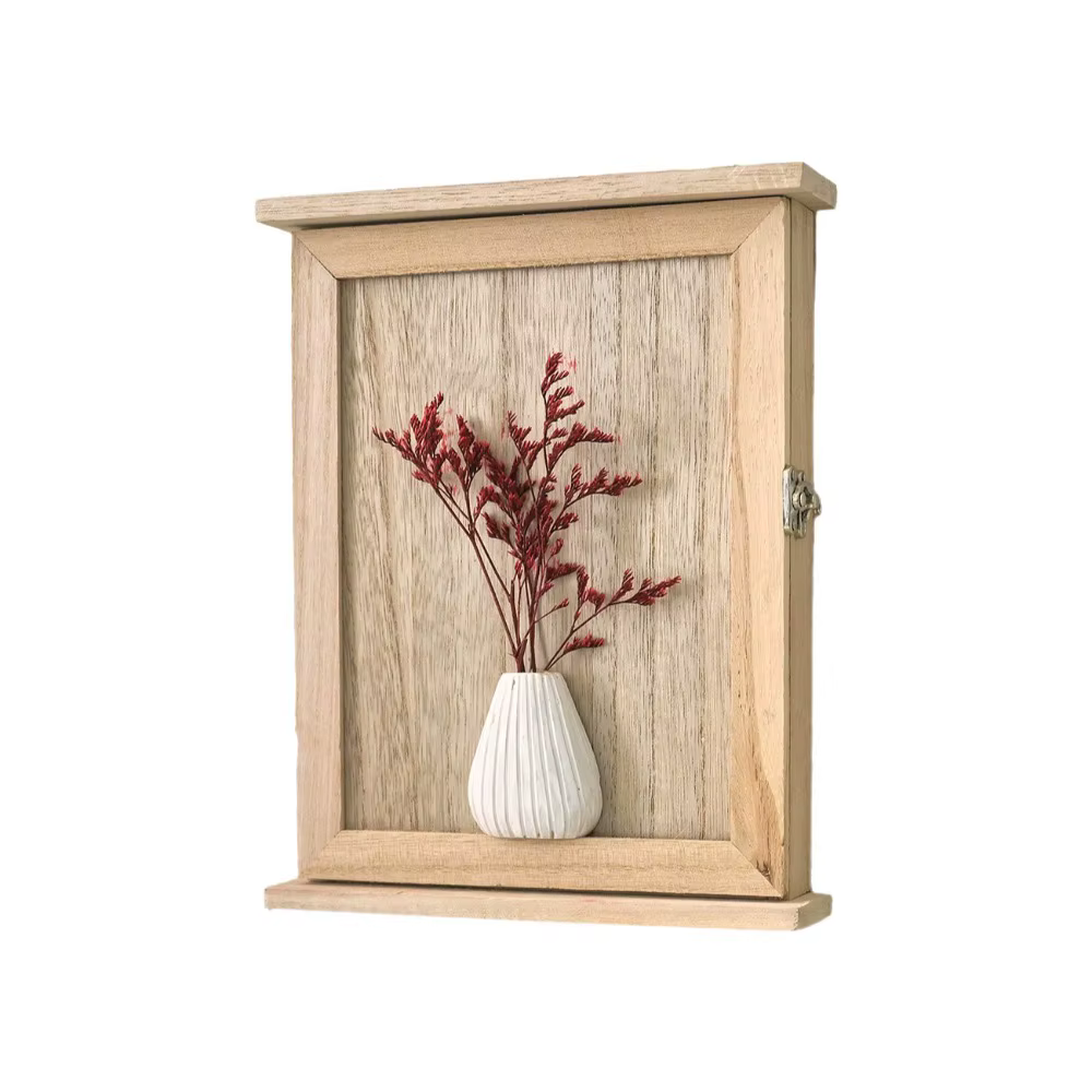 Boîte de rangement murale en bois pour clés, style rustique vintage, pour entrée, armoire décorative
