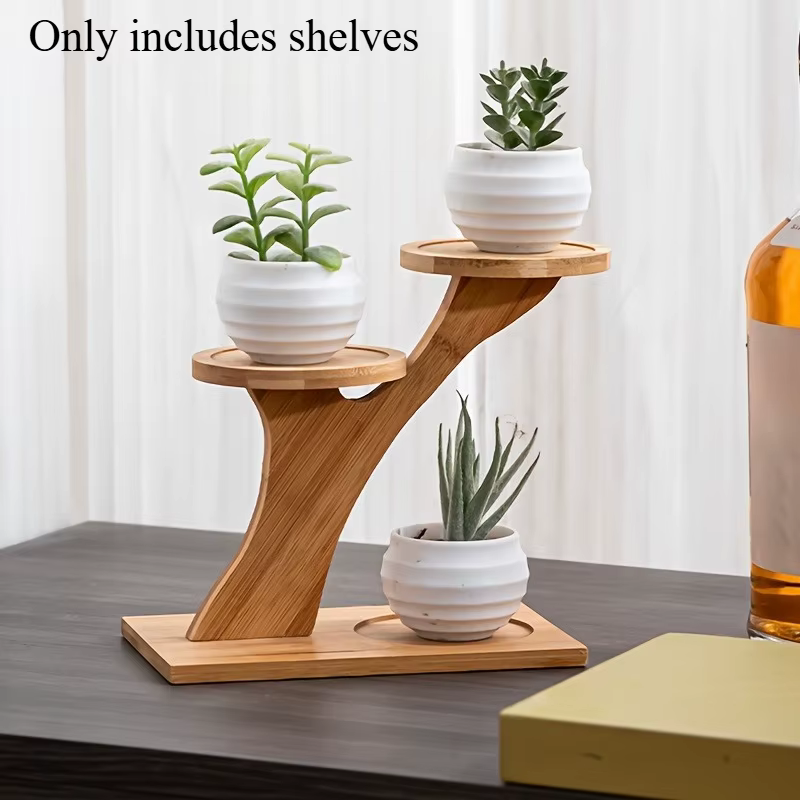 Support en bambou à 2 niveaux, étagère en bambou pour la maison/le bureau, Design Compact, parfait p