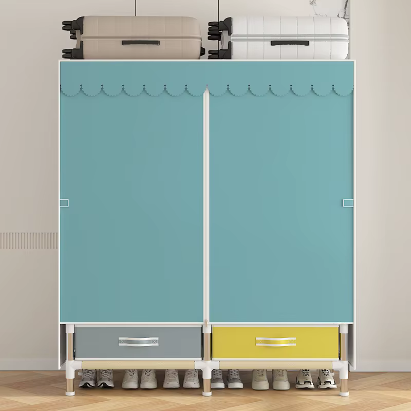 Armoire portable gain de place, durable, avec étagères suspendues, légère et facile à assembler, peu