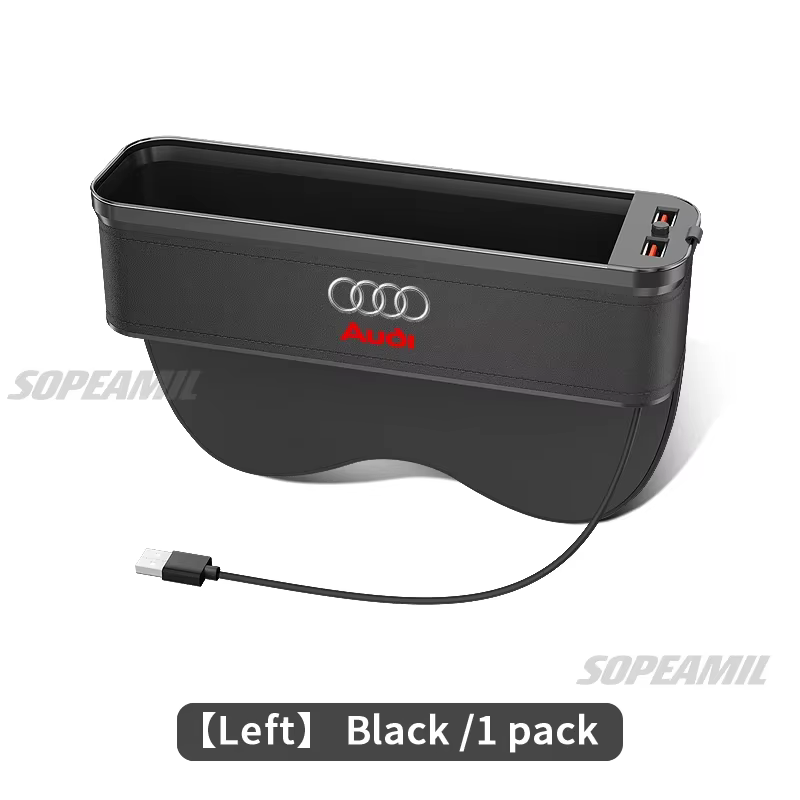 Boîte de rangement pour l'espace entre les sièges de voiture Audi A1 A3 A4 A5 A6 A7 A8 Q3 Q5 Q7 Q8 R