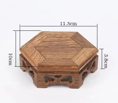 Support pour Bonsaï, Étagère Décorative pour Plantes, Socle Hexagonal en Bois, Base pour Fleurs, Vas