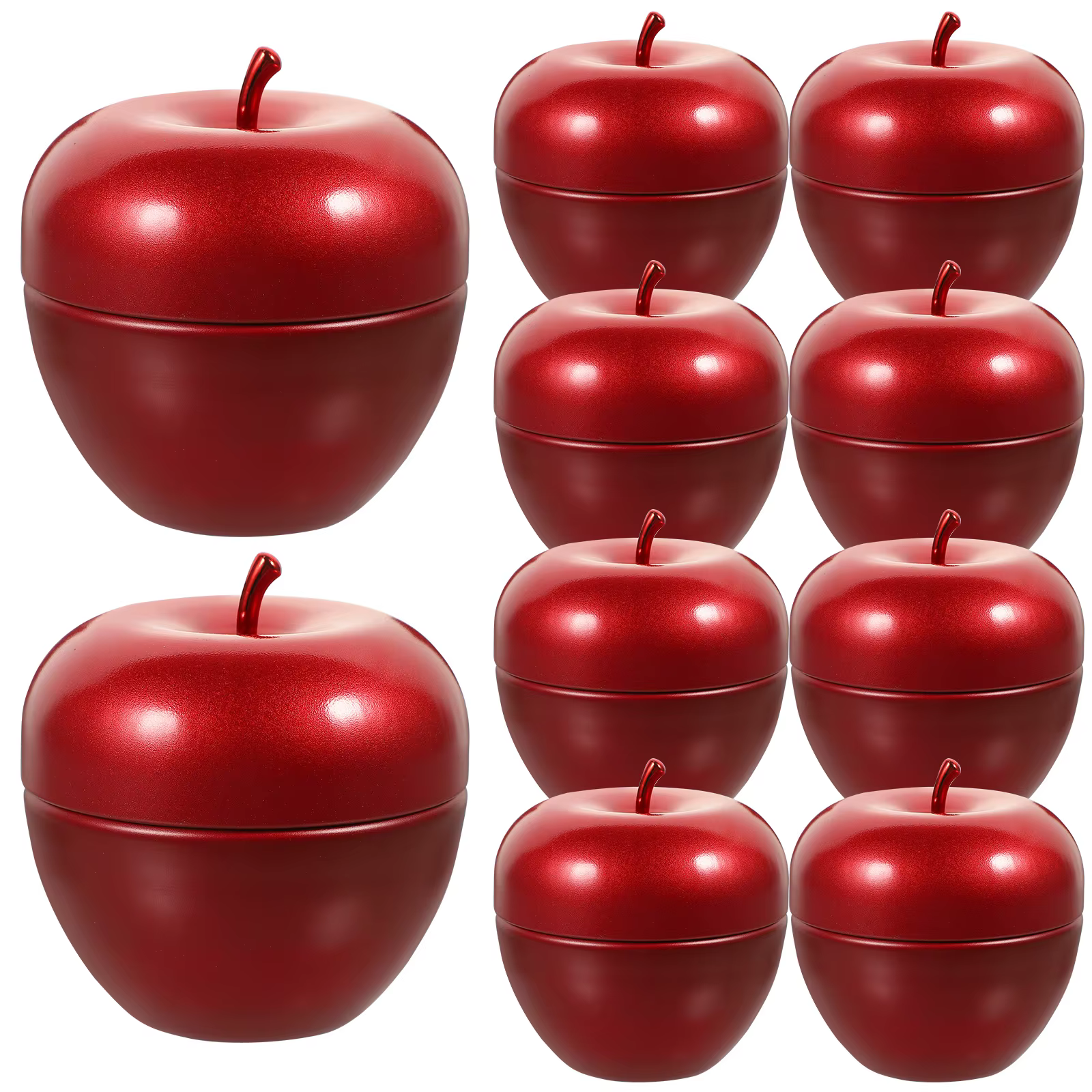Lot de 10 boîtes de rangement en fer blanc, forme variée, pour thé, bonbons, articles ménagers, boît