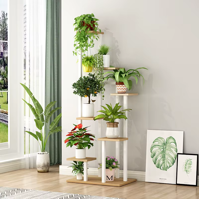 Étagères de terrasse de restaurant, présentoir de rangement à niveaux, support à fleurs, mobilier de