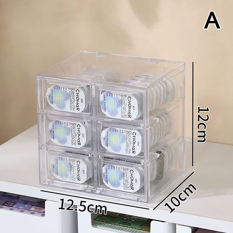 Boîte de rangement transparente pour lentilles de contact, armoire multi-grilles, œil T1, grande cap