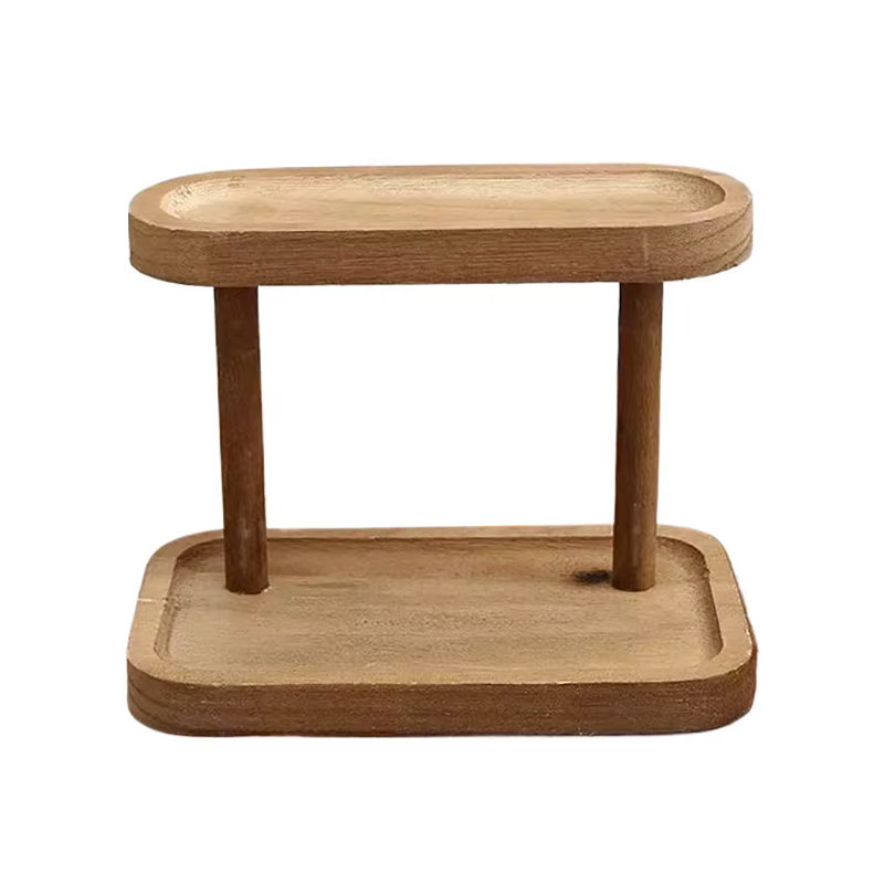 Étagère de rangement en bois à 2 niveaux, organisateur de bureau, présentoir de bureau, coiffeuse, s