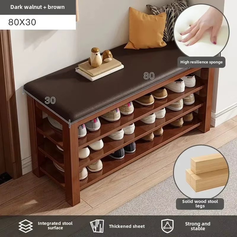 Armoire à chaussures multifonctionnelle, repose-pieds, coussin de siège souple de porte, banc à chau