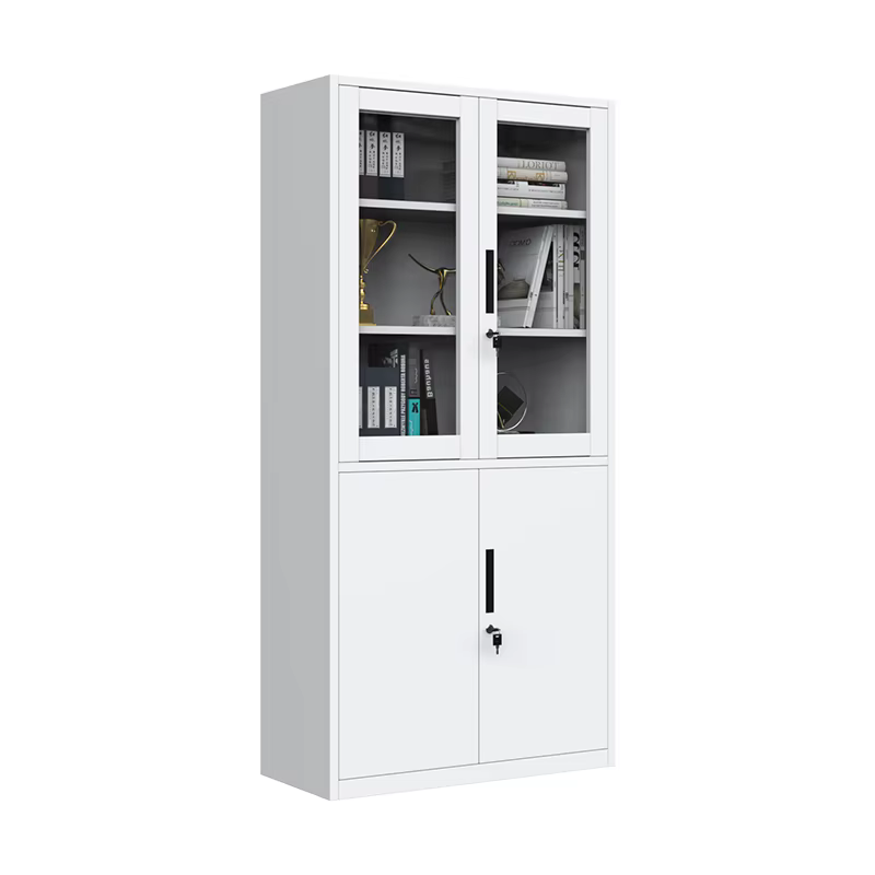 Fabrication d'un large classeur avec étagères en verre pour bureau, chambre à coucher, utilisation s