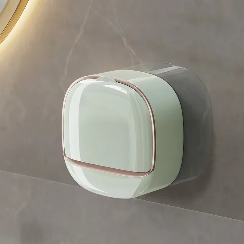 Boîte à savon de vidange de salle de bains, boîte à savon murale ABS avec couvercle, porte-savon éta