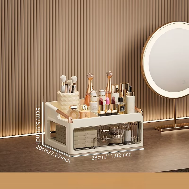 Boîte de rangement de cosmétiques de bureau, soins de la peau, anti-poussière, type tiroir domestiqu
