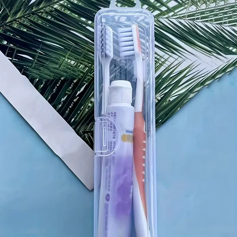 Boîte à brosse à dents transparente, étui de rangement Portable de voyage, porte-brosse à dents en p