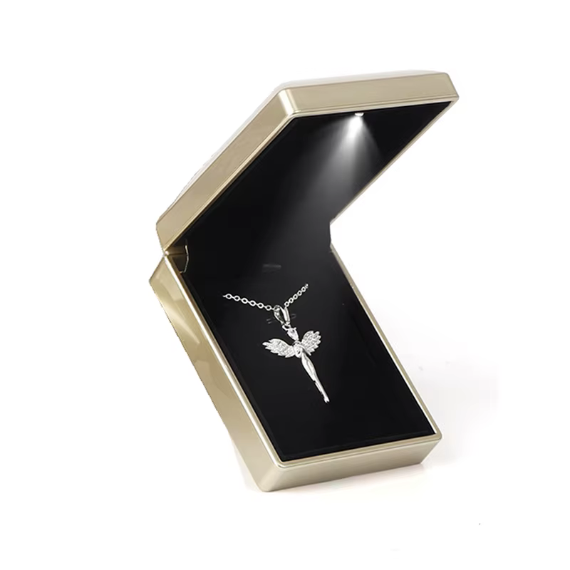 Boîte à bijoux éclairée par LED, boîte de rangement pour bracelet, boîte à matiques, boîte à pendent