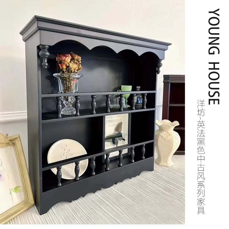 Armoire de curiosité en bois massif sculpté, Style européen et américain français, armoire de curios
