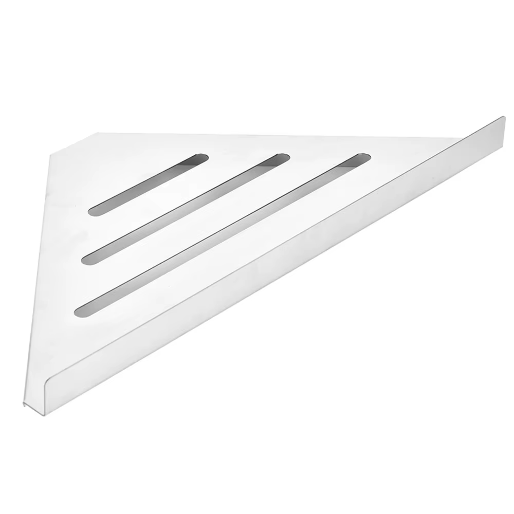 Étagère d'angle de douche en acier inoxydable argenté, résistante à la rouille, support mural à fixa
