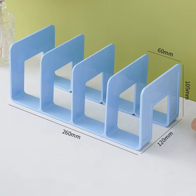 Boîte de rangement empilable pour fichier de bureau, support transparent, étagère pour livre et maga