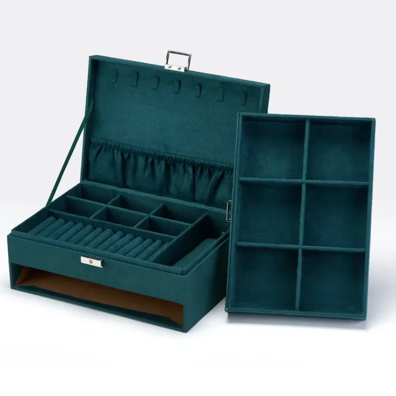 Boîte à bijoux en velours, porte-bague de mariage, boîtes de rangement d'évaluation de boucle d'orei