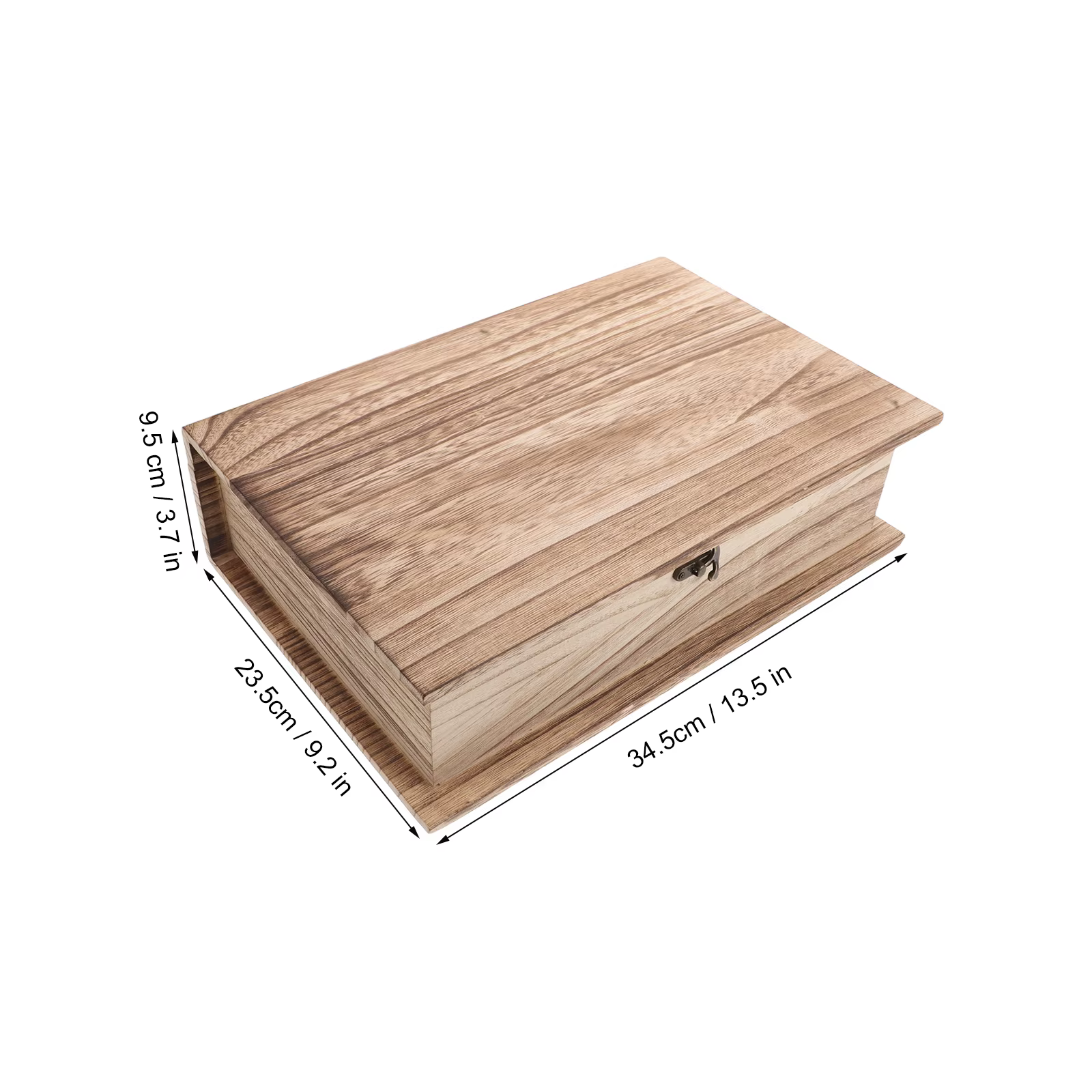 Boîte de rangement de livres en bois avec couvercle à charnière, boîte à souvenirs en bois inachevé,