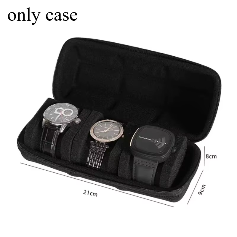 Boîte de voyage noire pour montres, grand sac de rangement, boîte de rangement et de tri pour montre