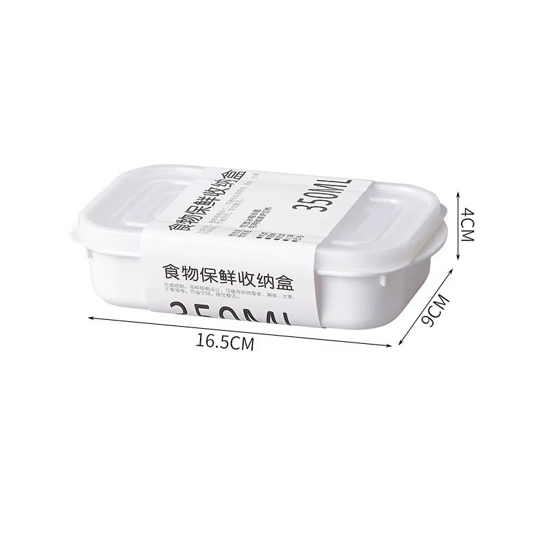 Boîte de conservation blanche grande capacité pour réfrigérateur, bac de rangement alimentaire pour 