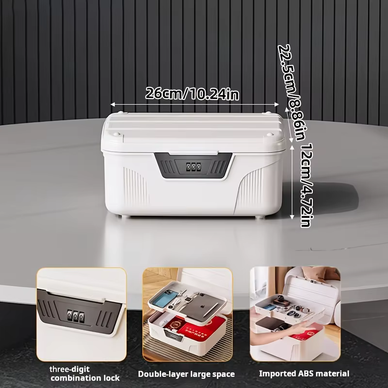 Boîte de rangement verrouillable grande capacité, empilable, en plastique, organisateur combiné pour