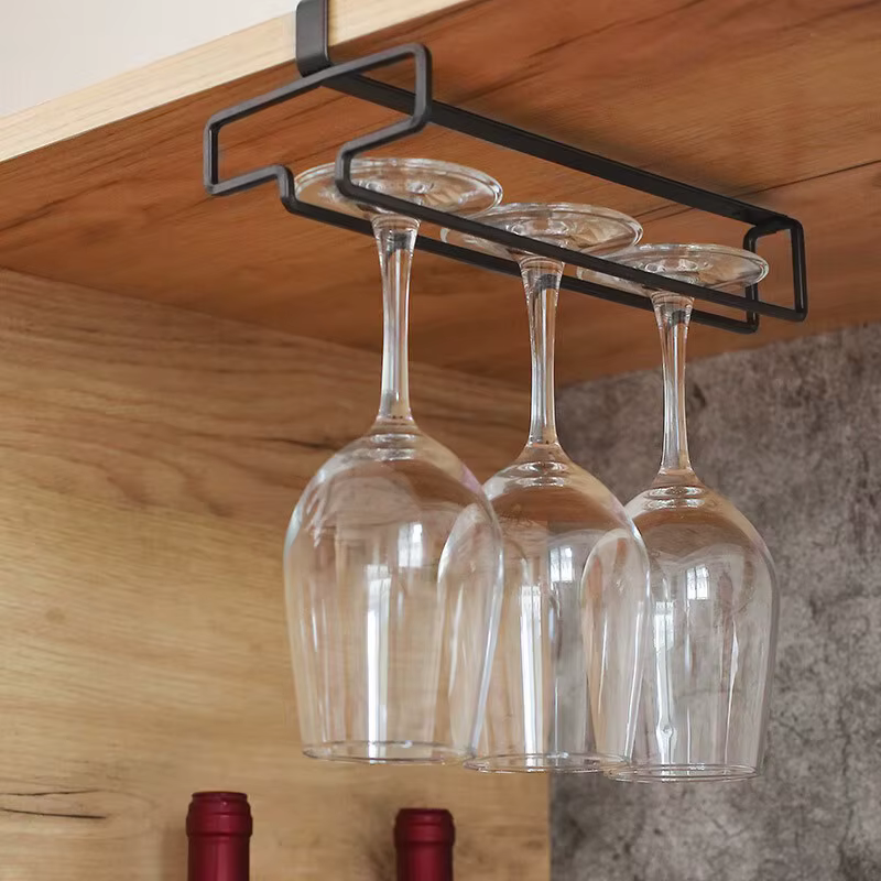 Support de rangement pour verres à vin rouge suspendu, support de rangement pour tasses à pied haut,