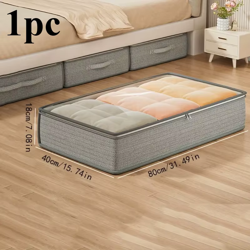 Grands boîtes de rangement sous le lit, bacs organisateurs de vêtements empilables et durables en ti