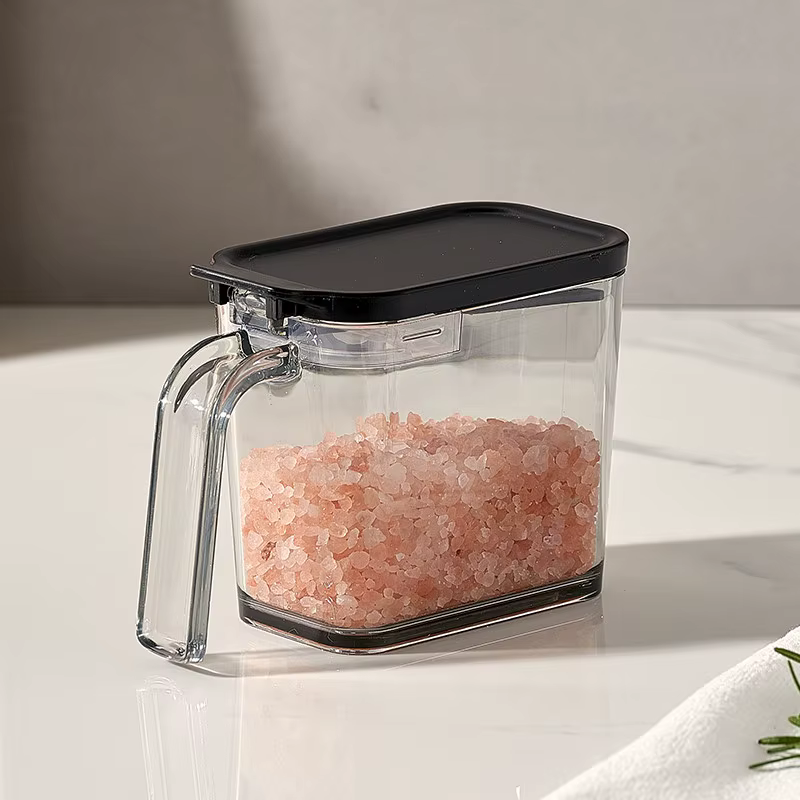1 boîte à assaisonnements scellée avec couvercle à ouverture facile et cuillère, bouteille à assaiso