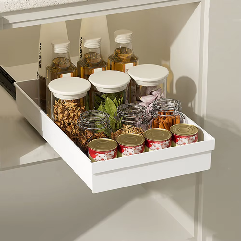 Support de rangement de cuisine extractible, grande capacité, Type tiroir en plastique, plateau de r