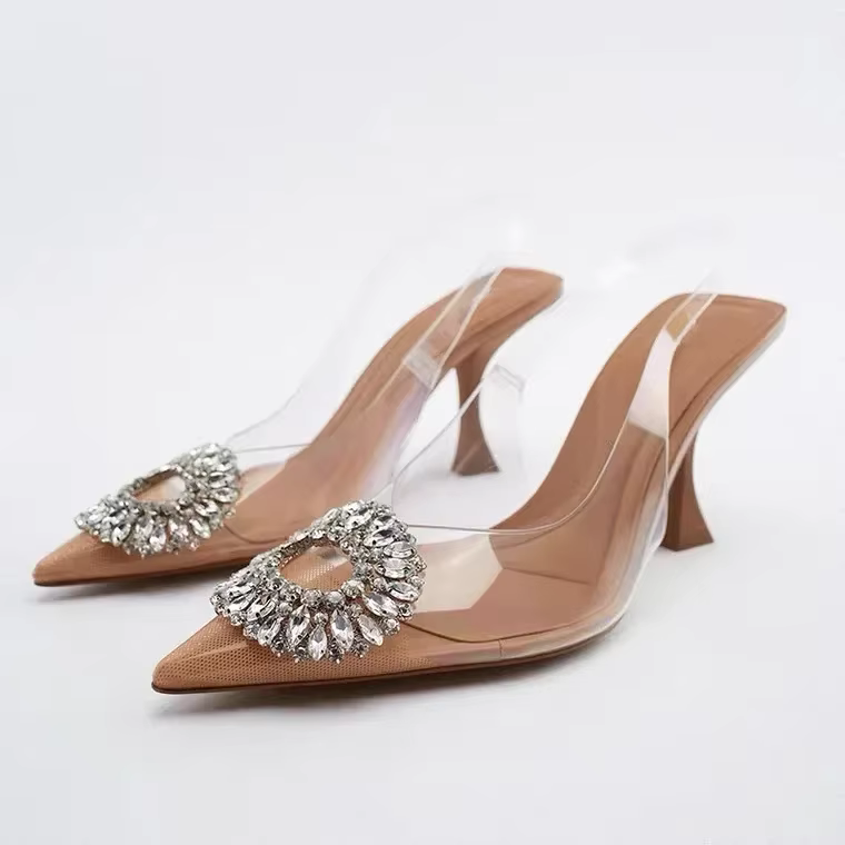 Chaussures pointues pour femmes, pour le travail, les fêtes, talons hauts, sandales d'été pour dames