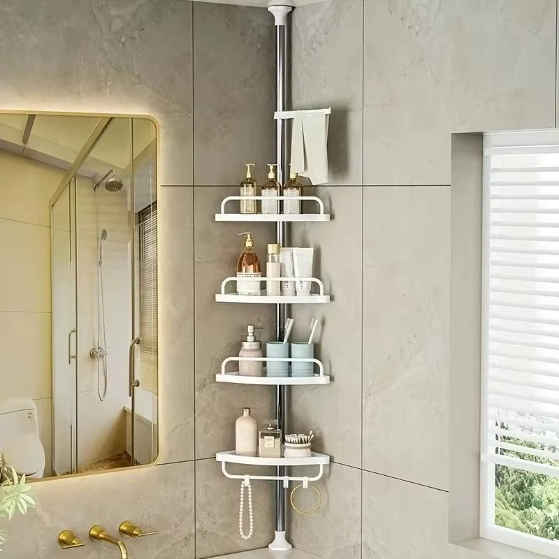 Étagère d'angle de douche télescopique réglable sans perçage pour salle de bain, organisateur de bai