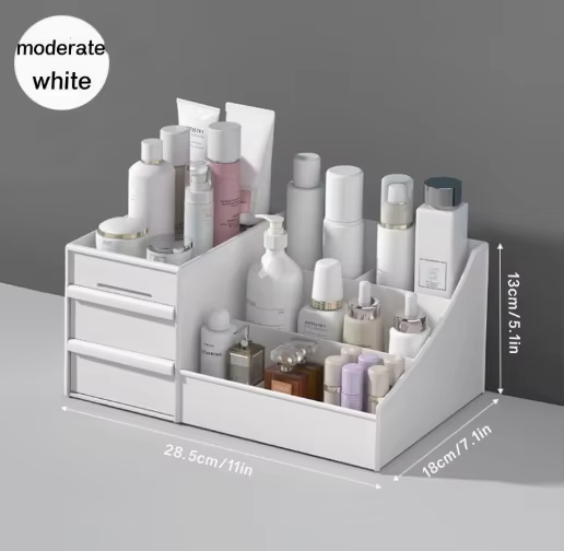 Boîte de rangement pour table de toilette de dortoir, organiseur de tiroirs en plastique pour cosmét