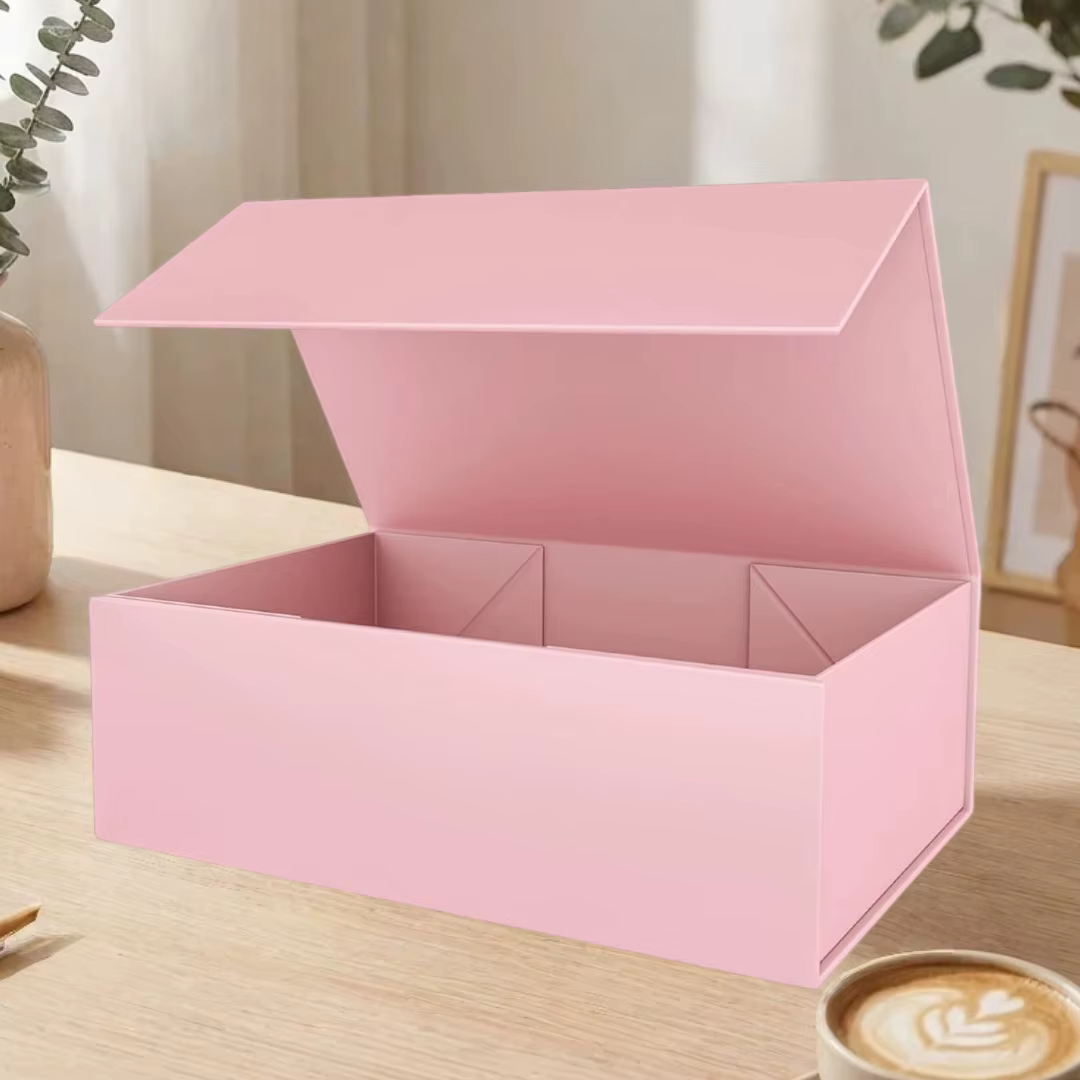 Boîte cadeau magnétique rose 10,5x7,5x3,1 pouces, emballage de luxe pour cadeau de demoiselle d'honn