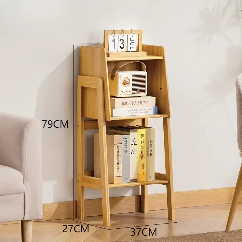 Bibliothèque en bambou rétro, étagère de rangement pour livres, présentoir pour livres de salon, org