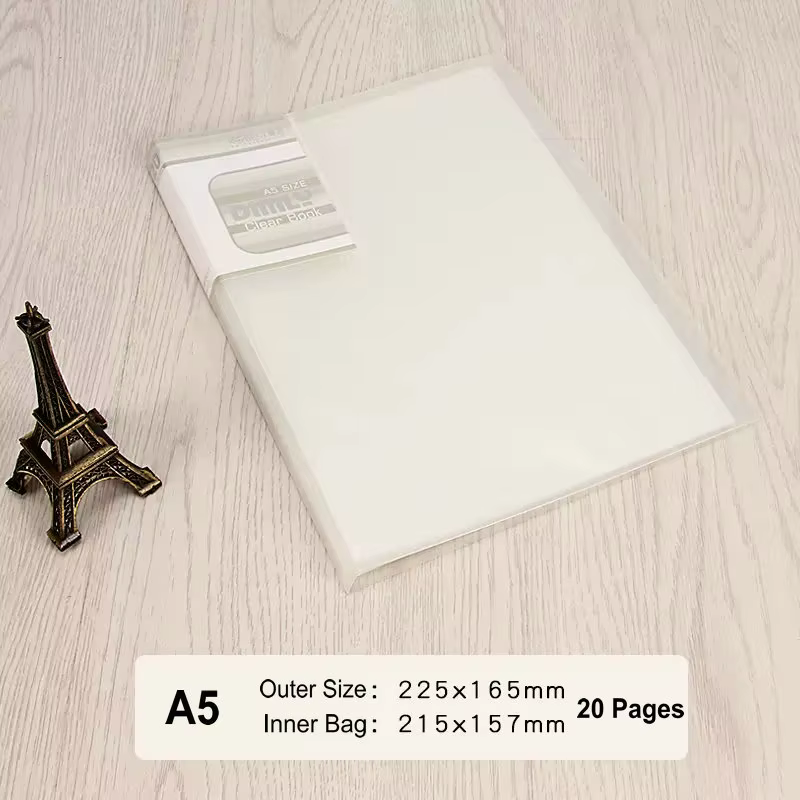 Organisateur de documents de bureau, dossier A5, livre d'affichage, sac Transparent en PVC, stockage