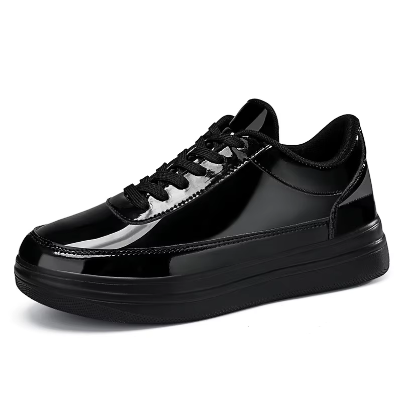 Cuir verni noir hommes baskets mode décontracté plate-forme chaussures pour hommes concepteur Hip Ho