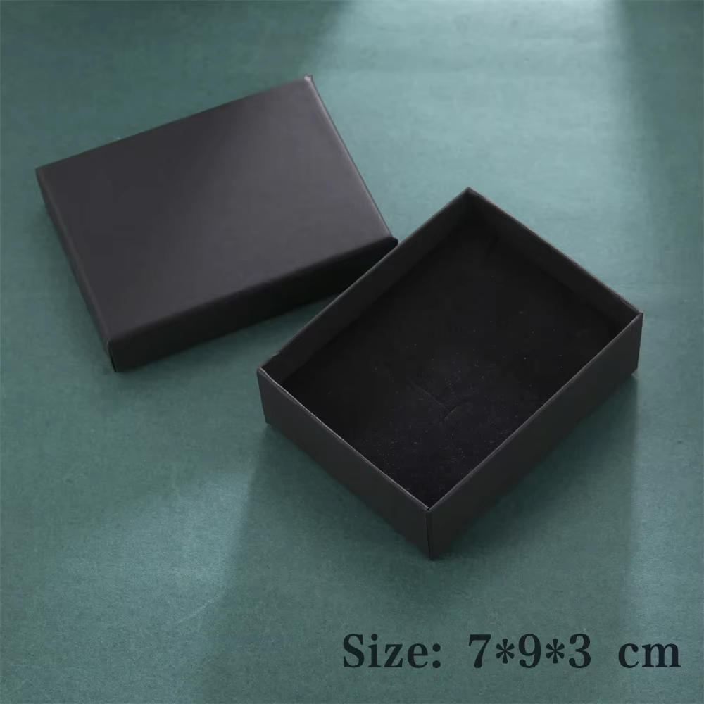 Boîte-cadeau noire pour bijoux, bague, collier, boucle d'oreille, bracelet, porte-clés, broche, etc,
