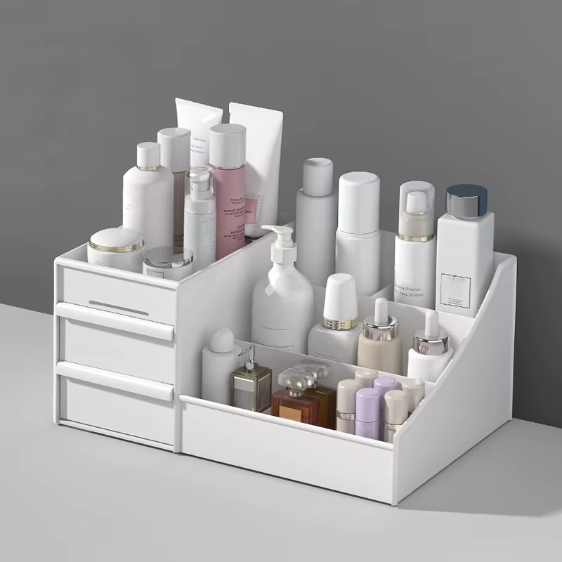 Nouvelle boîte de rangement de maquillage à tiroirs, étagère en plastique pour dortoir, cosmétiques,