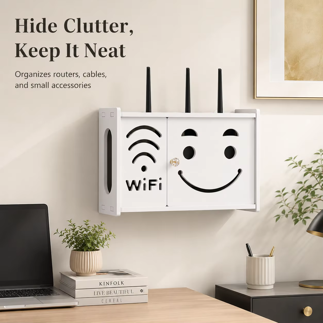Armoire de protection pour routeur WiFi, boîte de rangement murale pour câbles de modem, gestionnair