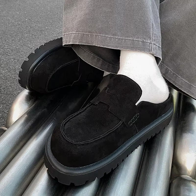 Chaussures en cuir suédé de vache pour hommes, pantoufles design à la mode, nouvelles chaussures sim