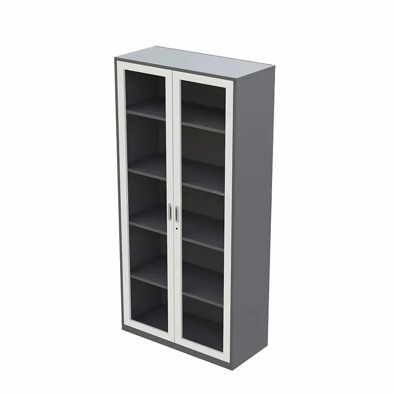 Armoire de classement moderne avec 4 étagères réglables ; armoire de classement en acier avec portes