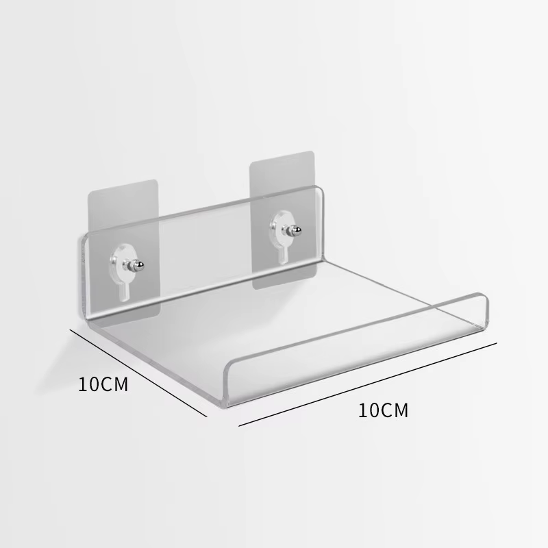Étagère murale transparente pour salle de bain, support de rangement sans poinçon, étagère de rangem