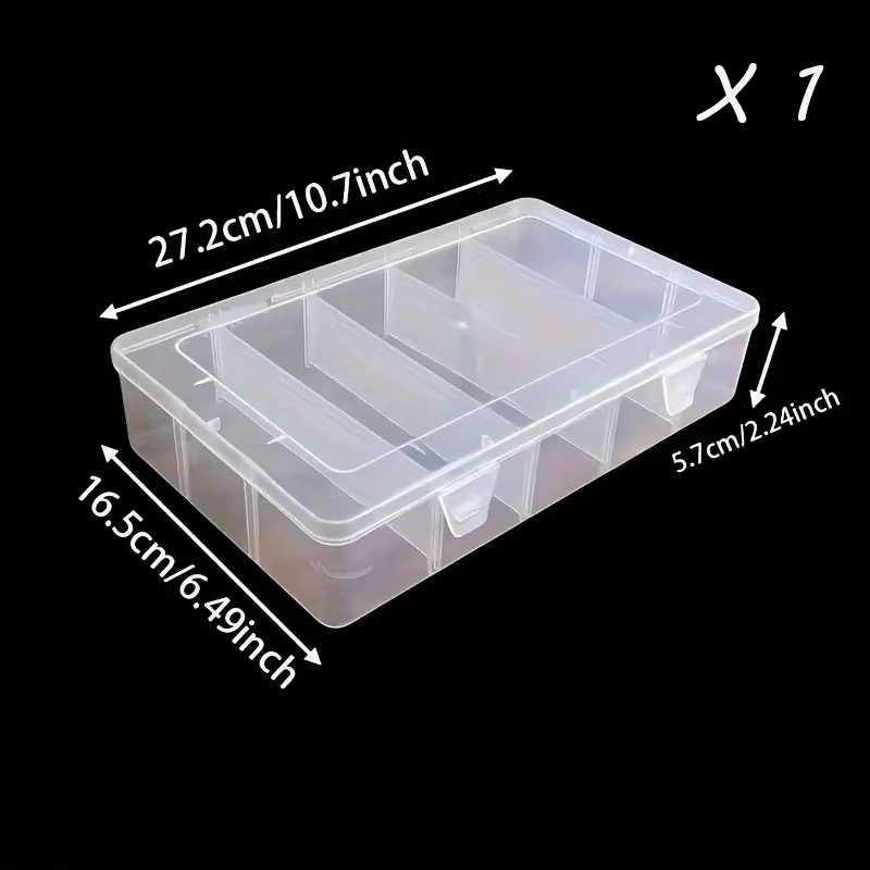 Boîte de rangement pour outils, boîte organisatrice d'outils transparente à 5 compartiments, boîte d