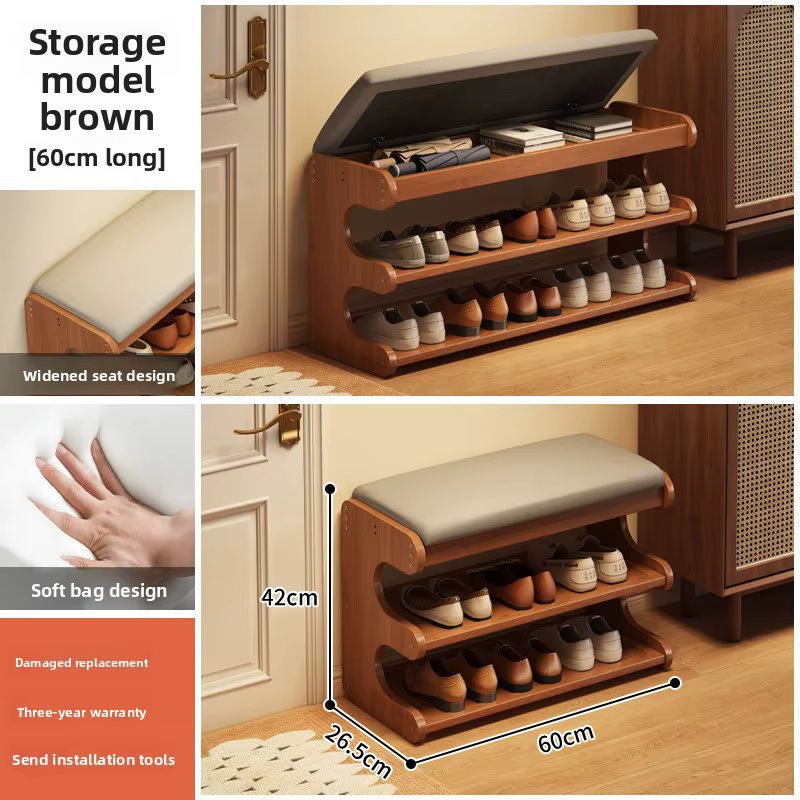 Armoire à chaussures tabouret rembourré rabattable banc de rangement de chaussures entrée couloir co