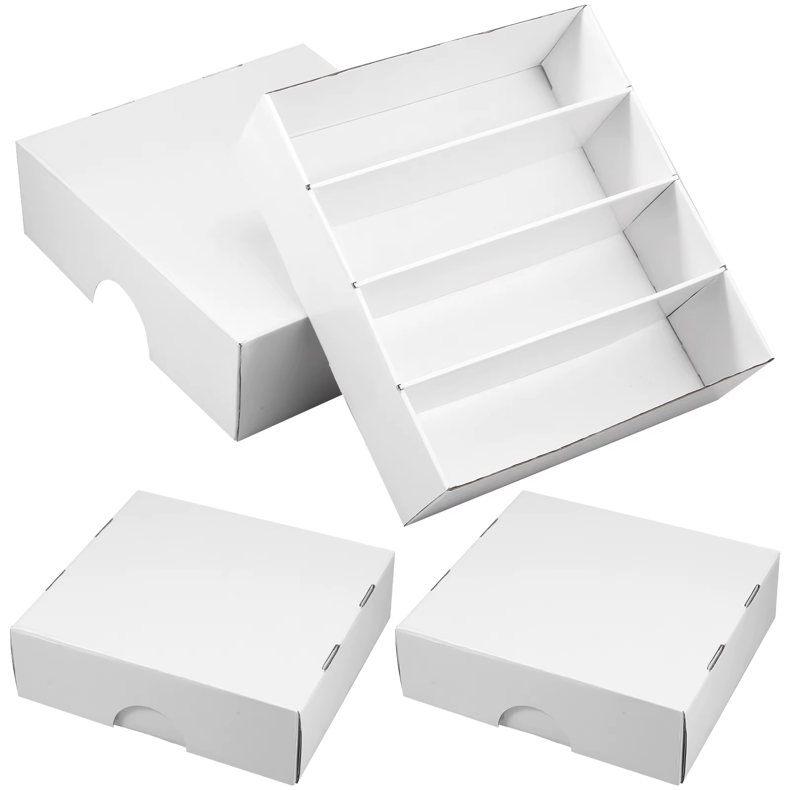 Boîte de rangement pour cartes à collectionner, 3 pièces, 4 compartiments, organisateur en carton de