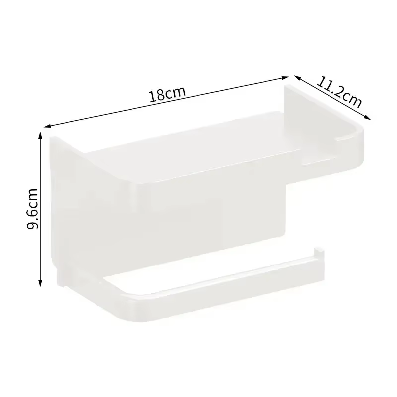 Porte-papier toilette avec étagère, 1 pièce, fixation murale pour salle de bain, stocke les essentie