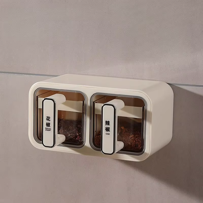 Boîte à Épices Murale pour Cuisine Domestique – Ensemble Combiné de Récipients à Sel, MSG et Épices