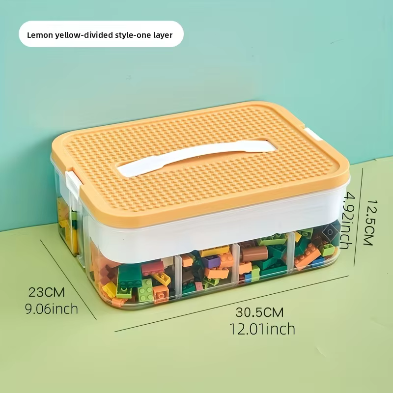 Boîte de rangement pour jouets à compartiments réglables, organisateur en plastique transparent à 3 