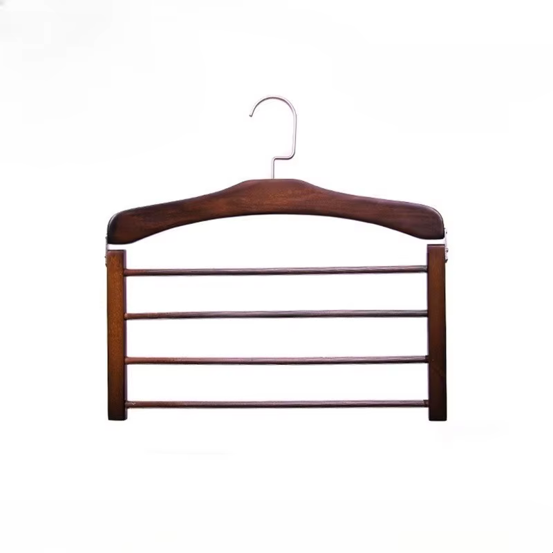 Étendoir à vêtements en bois massif, rangement de garde-robe, porte-serviettes multifonctionnel en b