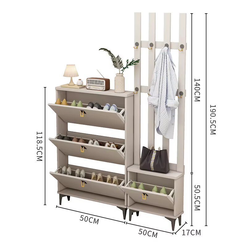 Meuble à chaussures italien avec portes et assise, fin et blanc, style moderne, Organizador De Zapat